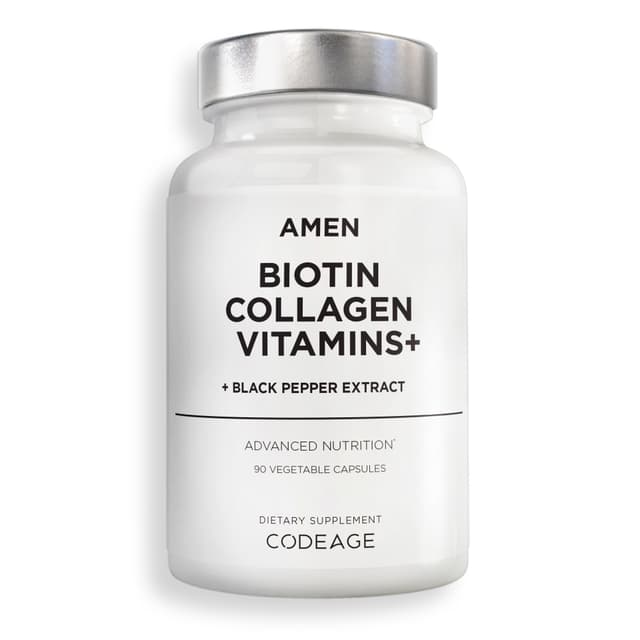 Codeage, Amen, биотин, коллаген и витамины +, 90 капсул