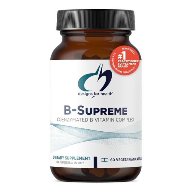 Designs for Health Methylated Vitamin B Complex - добавки витамина B с витаминами B12, B1, B3, ниацином, B6, фолиевой кислотой и биотином - 60 капсул