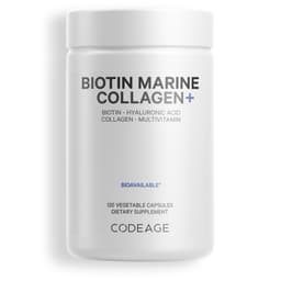 Codeage, Wild Caught, морской коллаген с биотином, гиалуроновая кислота, 120 капсул
