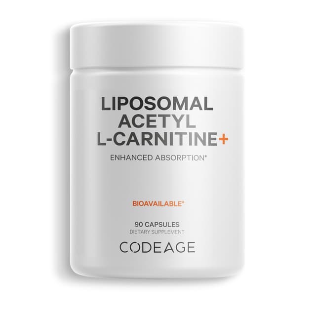 Codeage, липосомальный ацетил-L-карнитин плюс, 500 мг, 90 капсул