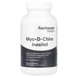 Fairhaven Health, мио-инозитол и D-хиро-инозитол, 120 капсул