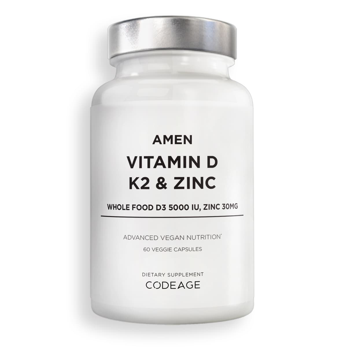 Codeage, Amen, витамин D, K2 и цинк, 60 капсул