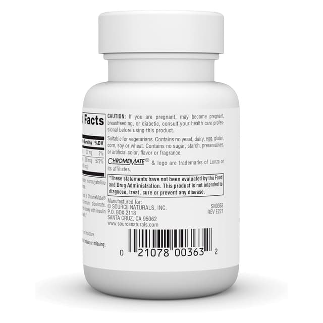 Source Naturals Ultra Chromium GTF, 200 мг, 60 таблеток