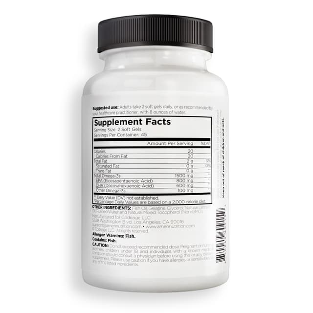 Codeage, Amen, омега-3, 1500 мг, 90 капсул