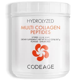 Codeage, пептиды коллагена нескольких типов в порошке, без добавок, 567 г (20 унций)