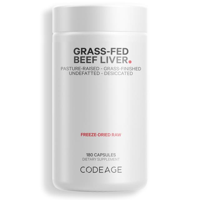 Codeage Grass Fed beef ;iver печень коров травяного откорма 180 капсул (500 мг в 1 капсуле)