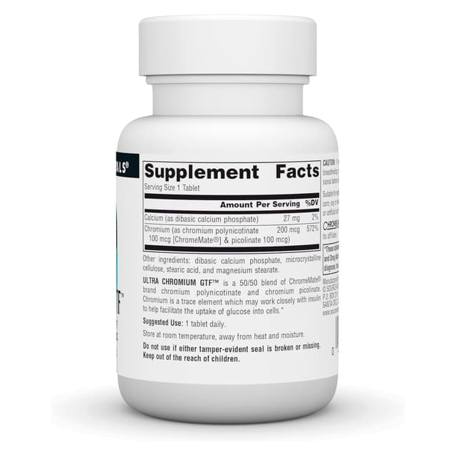 Source Naturals Ultra Chromium GTF, 200 мг, 60 таблеток