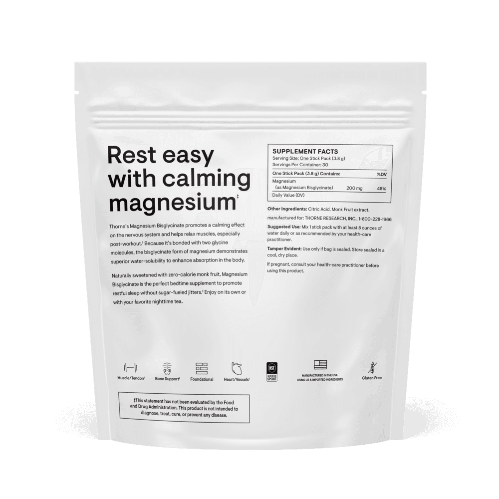 Thorne Research Magnesium Bisglycinate - Биглицинат магния - Порошковая формула магния - Поддерживает спокойный сон, расслабление мышц, 30 порций - 4 унции