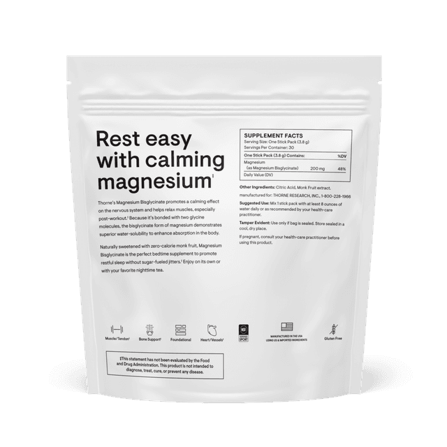 Thorne Research Magnesium Bisglycinate - Биглицинат магния - Порошковая формула магния - Поддерживает спокойный сон, расслабление мышц, 30 порций - 4 унции