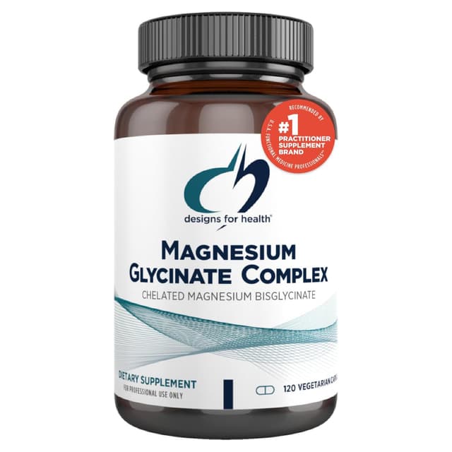 Designs for Health Magnesium Glycinate Complex, Комплекс глицината магния - для здоровья сердца, поддержки иммунитета и прочности костей (120 капсул)