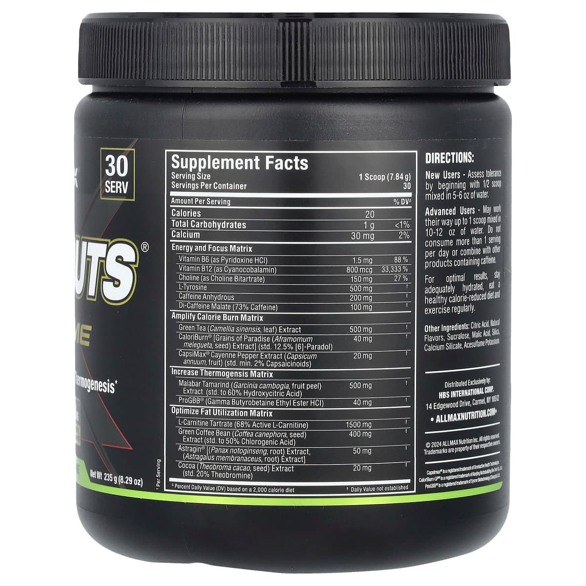ALLMAX, Rapidcuts® Xtreme, постный лимон и лайм, 235 г (8,29 унции)