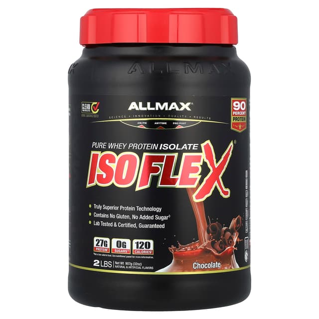 ALLMAX, ISOFLEX, чистый изолят сывороточного протеина, со вкусом шоколада, 2 фунта (907 г)