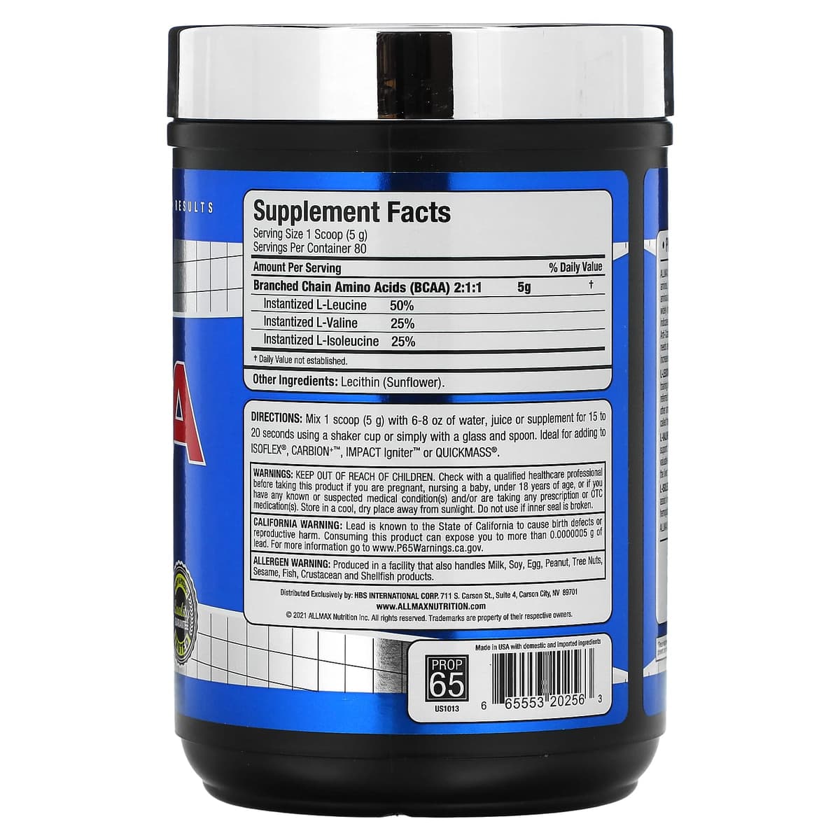 ALLMAX, Essentials, BCAA, без добавок, 400 г (14,11 унции)