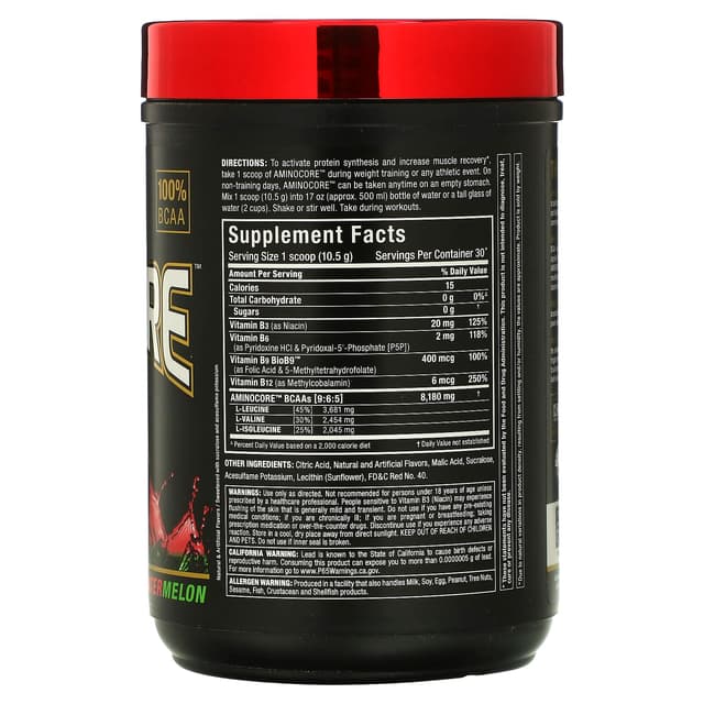 ALLMAX, AMINOCORE BCAA, белый виноград, 315 г (0,69 фунта)