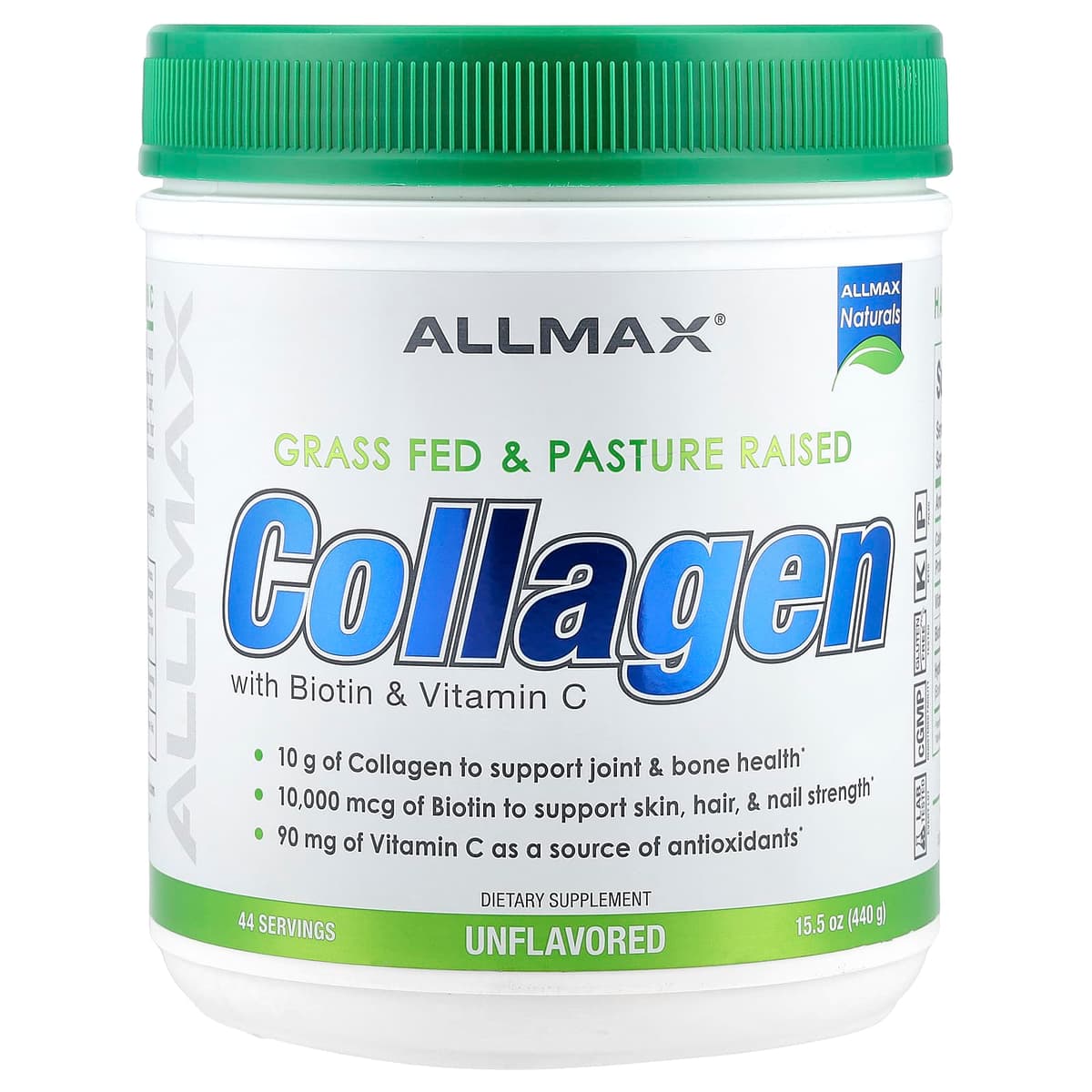 ALLMAX, Коллаген с биотином и витамином C, без добавок, 440 г (15,5 унции)