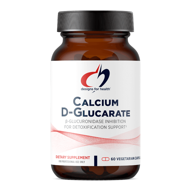 Designs for Health Кальций D-глюкарат - 1200 мг CDG для поддержки печени - Детоксикация + Здоровый гормональный метаболизм - 60 капсул