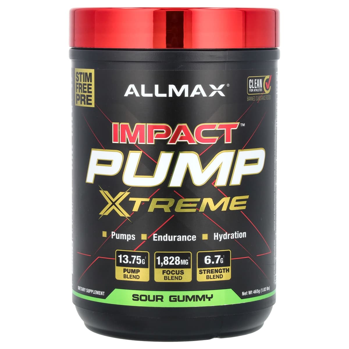 ALLMAX, Impact Pump Xtreme, кислая жевательная таблетка, 465 г (1,02 фунта)