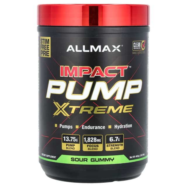 ALLMAX, Impact Pump Xtreme, кислая жевательная таблетка, 465 г (1,02 фунта)