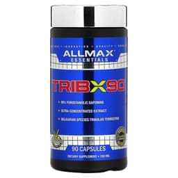ALLMAX, TribX90, ультраконцентрат, якорцы, 90% сапонинов фурастанолового типа, 750 мг, 90 капсул