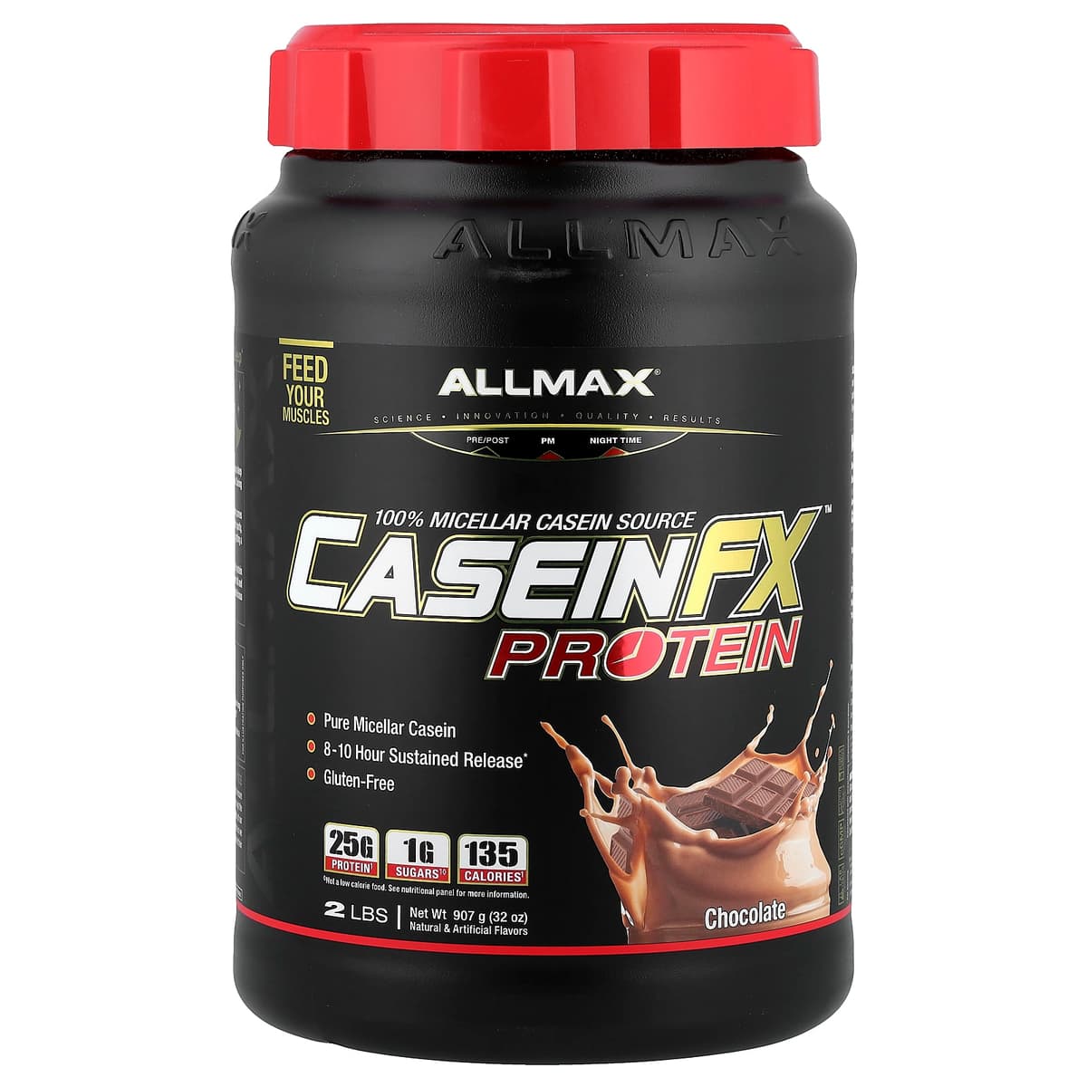 ALLMAX, CaseinFX, 100%-ный казеиновый мицеллярный протеин, шоколад, 2 фунта (907 г)