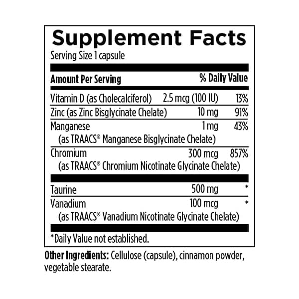 Designs for Health Chromium Synergy - хелатная добавка хрома никотината и глицината, витамином D, марганцем, цинком + таурином, 90 капсул