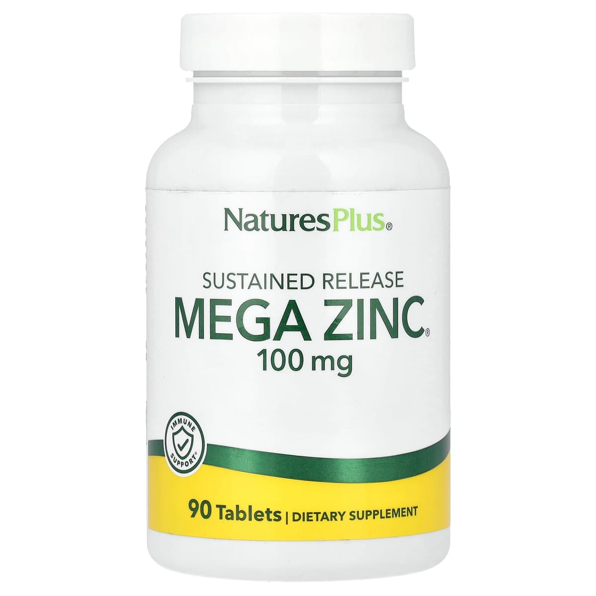 NaturesPlus, Mega Zinc® с замедленным высвобождением, 100 мг, 90 таблеток