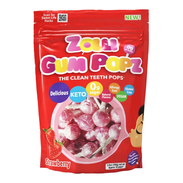 Zollipops - Жевательные леденцы Zolli Gum Popz, ассорти фруктов — 160 г (5.6 унций)