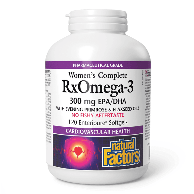 Natural Factors - Women’s Complete RxOmega-3, Комплексный препарат для женщин RxOmega-3 300 мг EPA/DHA, 120 мягких капсул