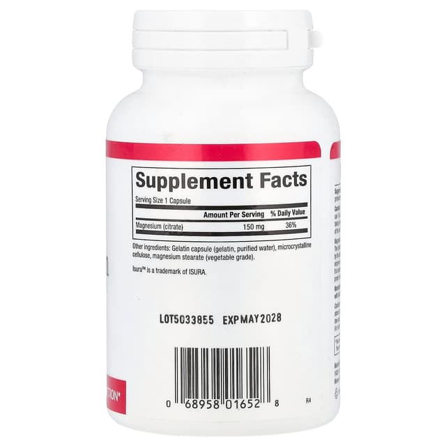 Natural Factors, цитрат магния, 150 мг, 90 капсул