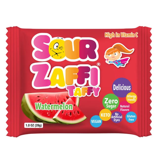 Zollipops, Sour Zaffi Taffy — Со вкусом арбуза