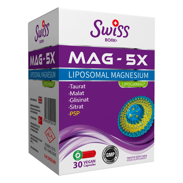 Swiss Bork Mag - 5x, Магний 30 капсул