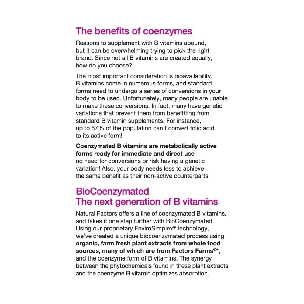 Natural Factors BioCoenzymated Active B Complex, Комплекс витаминов Б, 120 капсул
