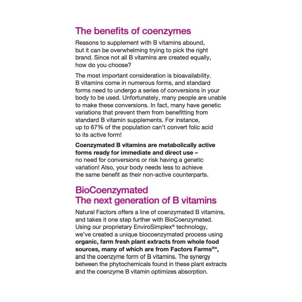 Natural Factors BioCoenzymated Active B Complex, Комплекс витаминов Б, 120 капсул