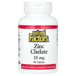 Natural Factors, хелат цинка, 25 мг, 90 таблеток