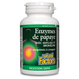 Natural Factors - Papaya Enzymes, Ферменты папайи с амилазой и бромелайном. 120 капсул