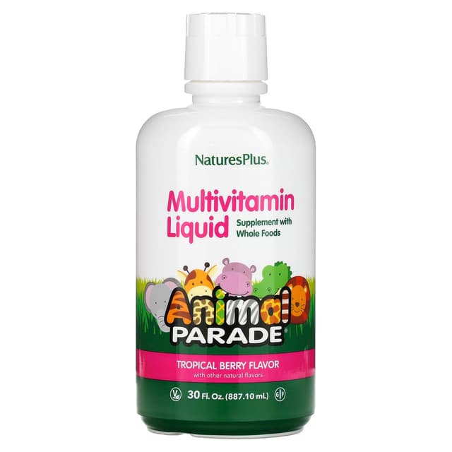 NaturesPlus, Animal Parade, мультивитамины для детей в жидкой форме, вкус тропических ягод, 887,1 мл (30 жидк. унций)