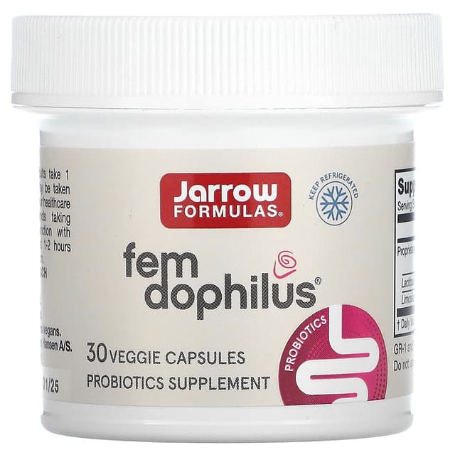 Jarrow Formulas, Vegan Fem Dophilus, 5 млрд КОЕ, 30 вегетарианских капсул