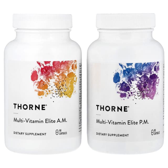 Thorne, Multi-Vitamin Elite, мультивитамины для приема утром и вечером, 2 флакона, по 90 капсул