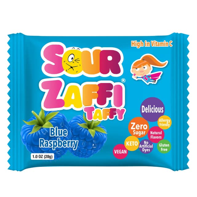 Zollipops, Sour Zaffi Taffy — Синяя малина