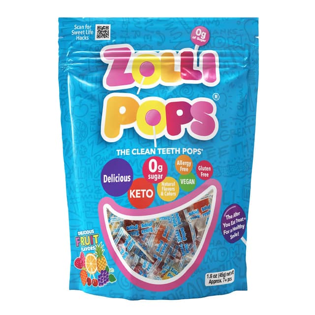Zollipops, Original Clean Teeth Sugar Free Lollipops , конфеты без сахара, 45 гр (1.6 унций)