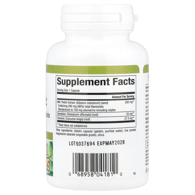 Natural Factors, Herbal Factors, расторопша, 250 мг, 90 капсул