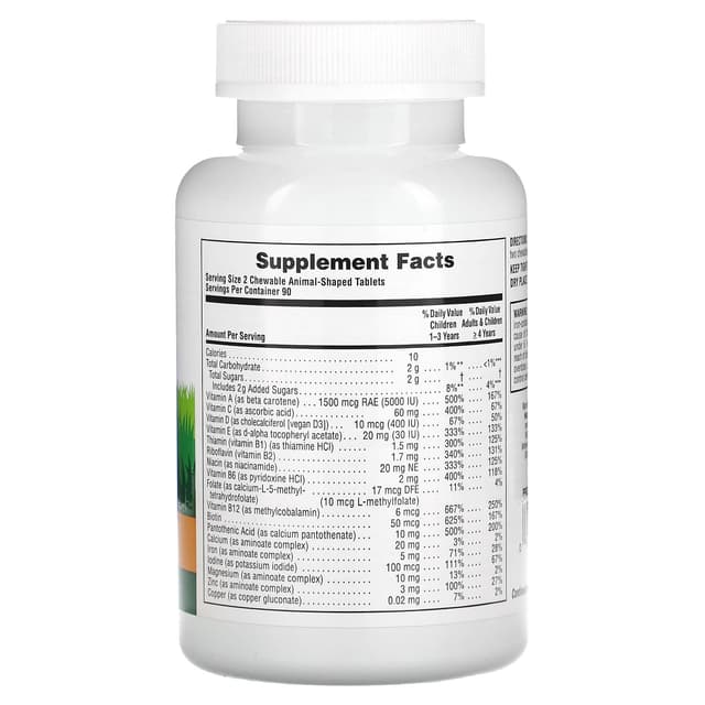 NaturesPlus, Source of Life, Animal Parade, детская жевательная добавка с мультивитаминами и микроэлементами, натуральный апельсин, 180 жевательных таблеток