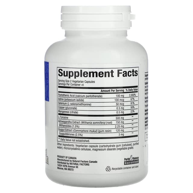 Natural Factors, WomenSense, ThyroSense, средство для щитовидной железы, 90 капсул