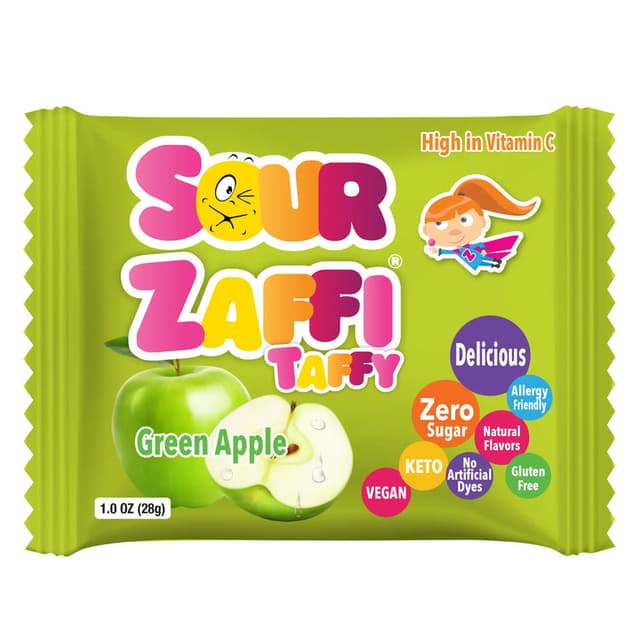Zollipops, Sour Zaffi Taffy — Со вкусом яблока
