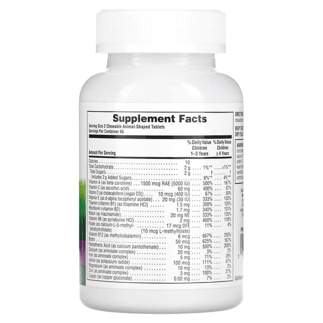 NaturesPlus, Source of Life, Animal Parade, жевательные мультивитамины с микроэлементами для детей, со вкусом винограда, 90 таблеток