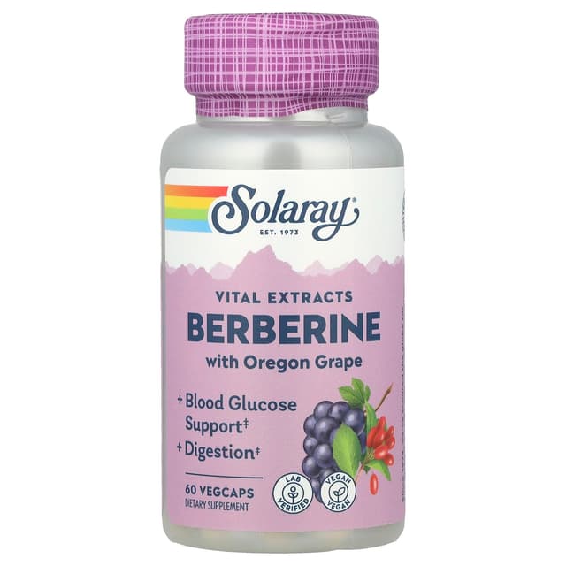 Solaray Berberine, Экстракт с берберином, продвинутая формула, 60 капсул