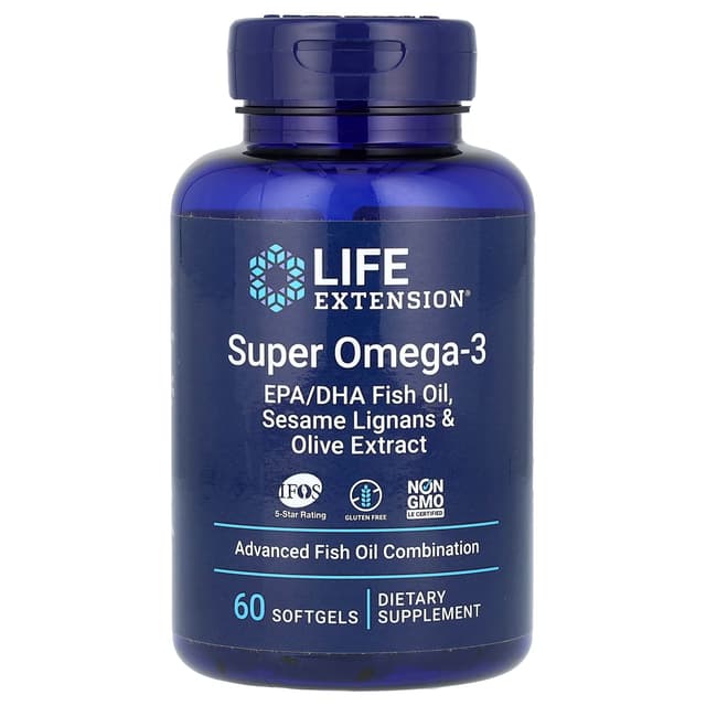 Life Extension, Super Omega-3, 60 мягких таблеток