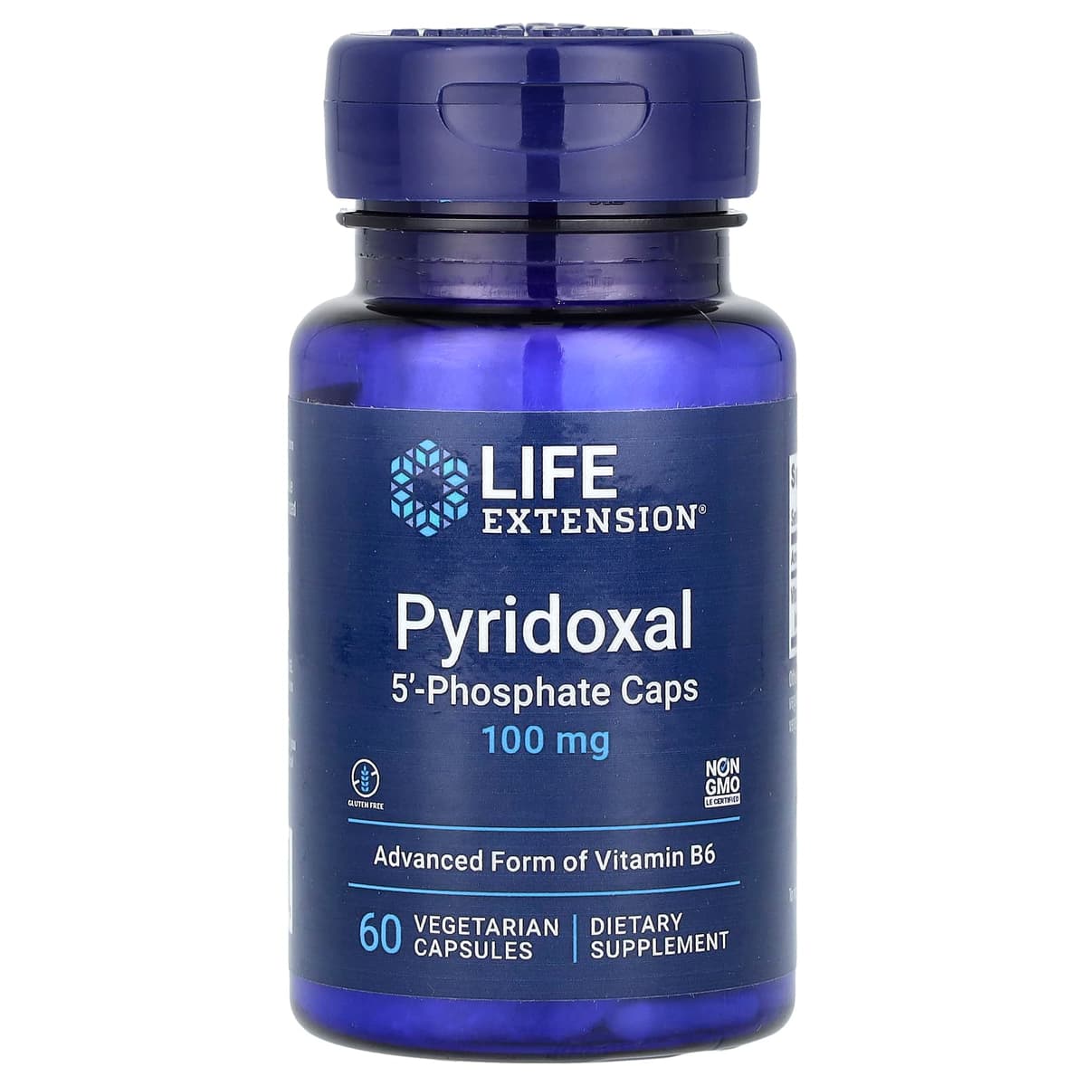Life Extension - Pyridoxal, пиридоксаль 5'-фосфат в капсулах, 100 мг, 60 вегетарианских капсул