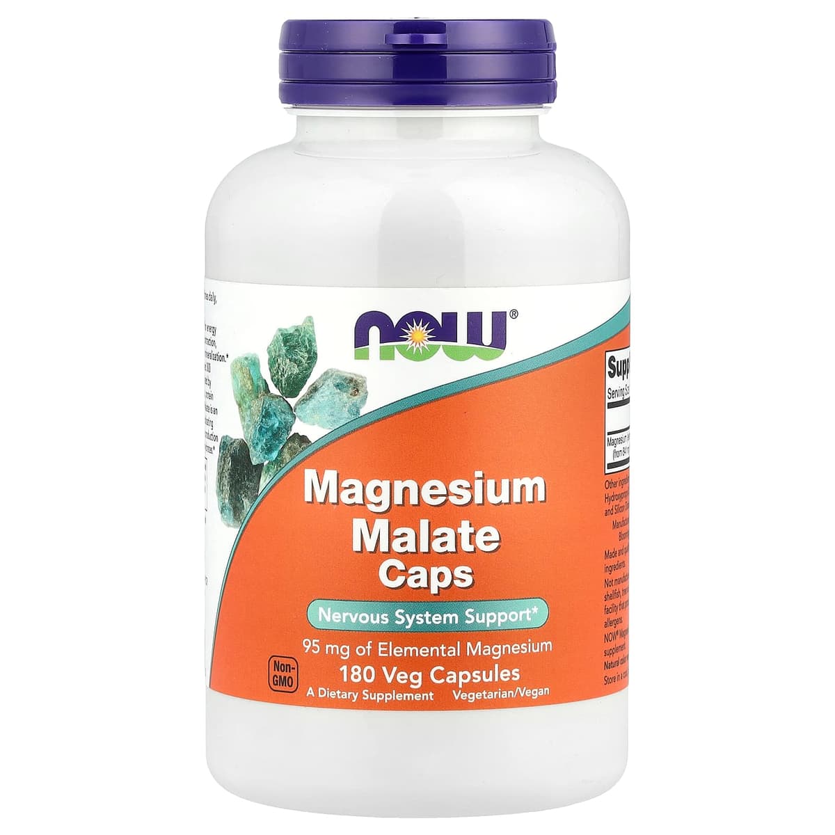 NOW Foods, малат магния в капсулах, 95 мг, 180 капсул