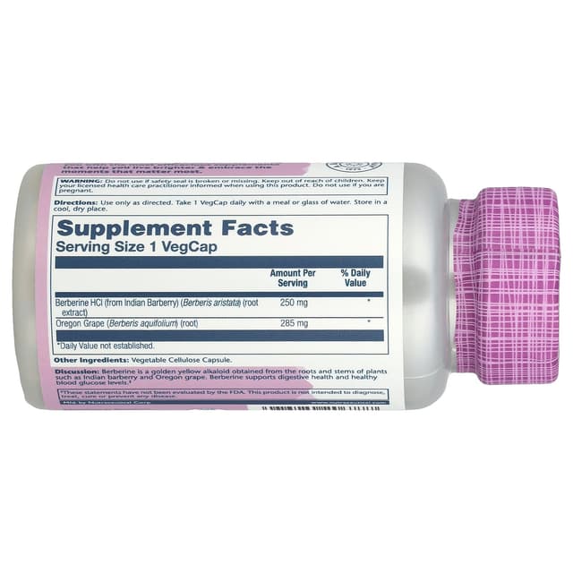 Solaray Berberine, Экстракт с берберином, продвинутая формула, 60 капсул
